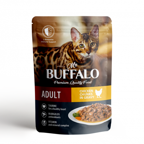 Mr.Buffalo пауч ADULT 85г (цыпленок в соусе) д/кошек