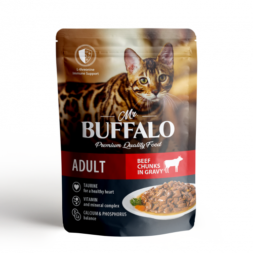 Mr.Buffalo пауч ADULT 85г (говядина в соусе) д/кошек