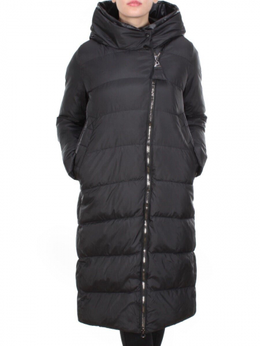 2118 BLACK Пальто зимнее женское MELISACITI (200 гр. холлофайбера) размер 48
