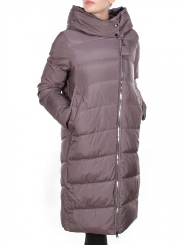 2118 GRAY/PURPIE Пальто зимнее женское MELISACITI (200 гр. холлофайбера) размер 48