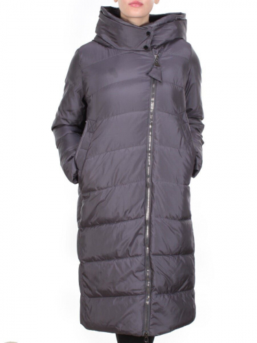 2118 GRAY Пальто зимнее женское MELISACITI (200 гр. холлофайбера) размер 48