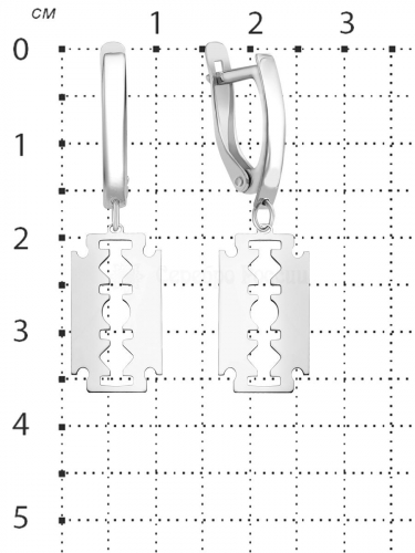 Серьги из серебра родированные - Лезвия 925 пробы 520-10-96р