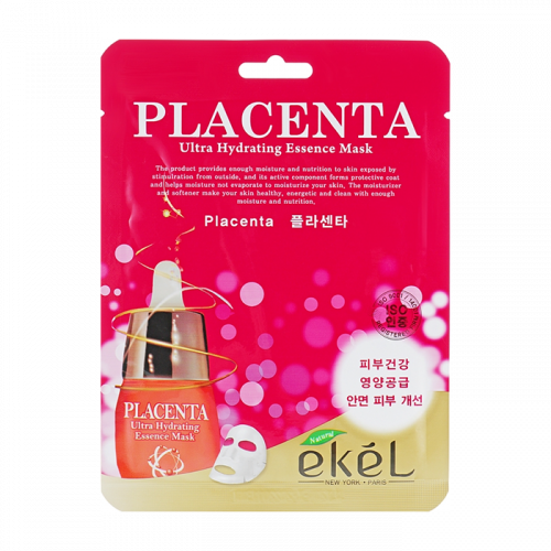 EKEL Тканевая маска для лица с экстрактом плаценты Placenta Ultra Hydrating Essence Mask