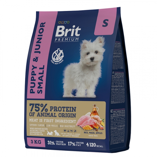 Brit Premium Dog Junior Small с кур. д/молодых собак (1-12 мес.) мел. пород (1-10 кг)
