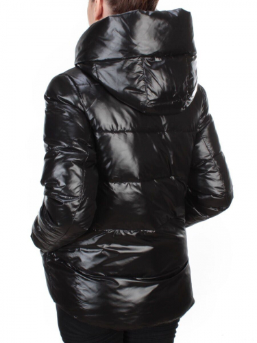 2197 BLACK Куртка зимняя женская MONGEDI (200 гр. холлофайбера) размер L - 46 российский