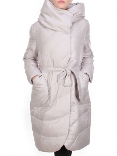 2237 BEIGE Пальто женское зимнее AKIDSEFRS (200 гр. холлофайбера) размер 58