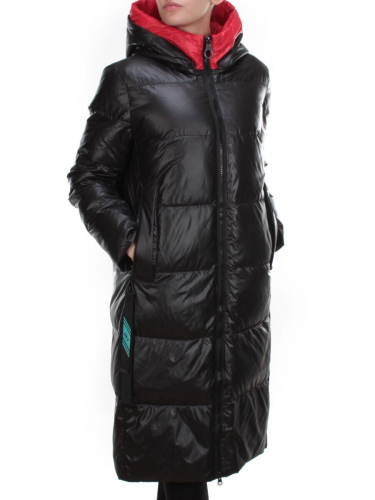 2239 BLACK Пальто женское зимнее AKIDSEFRS (200 гр. холлофайбера) размер 48-50-52-54-56-58