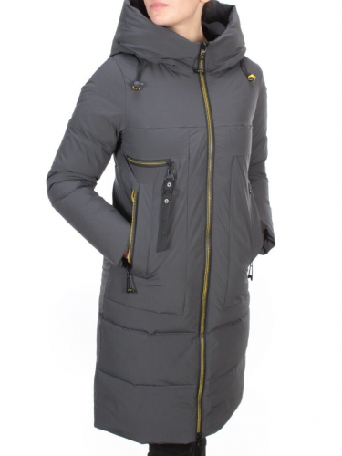 888 DARK GRAY Пальто зимнее женское VINVELLA (200 гр. холлофайбер) размер S - 42 российский