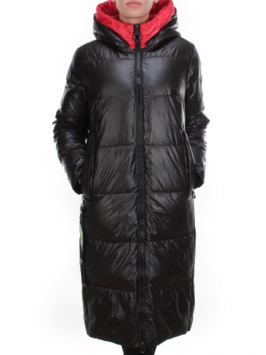 2239 BLACK Пальто женское зимнее AKIDSEFRS (200 гр. холлофайбера) размер 48-50-52-54-56-58