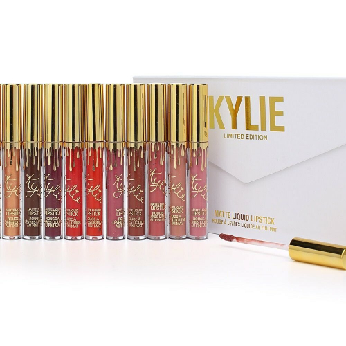 Помада жидкая матовая Kylie LIMITED EDITION Matte Liquid Lipstick (12шт) золотой колпачок