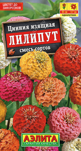 Цветы Цинния Лилипут смесь 0,5 г ц/п Аэлита