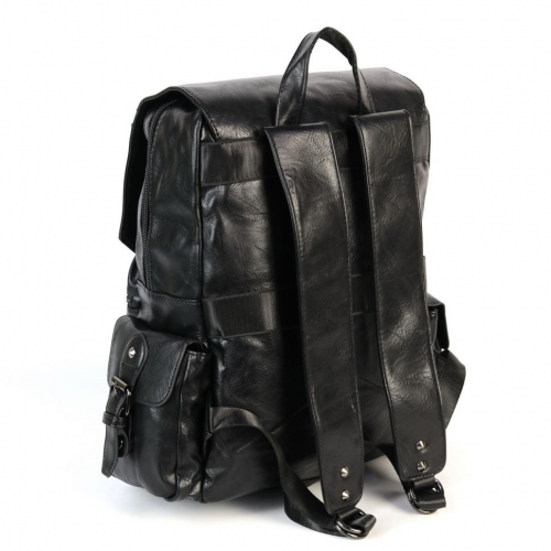 Мужской дорожный рюкзак из эко кожи 8802 Блек