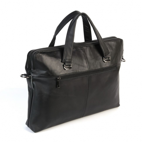 Мужская кожаная сумка-портфель 9067 Блек