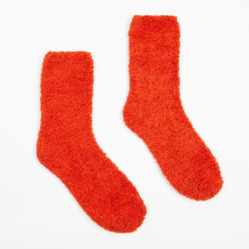 Носки махровые женские, цвет красный, размер 36-39