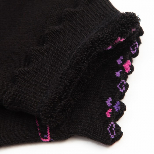 Носки женские махровые «Сердечки», цвет чёрный, размер 23-25