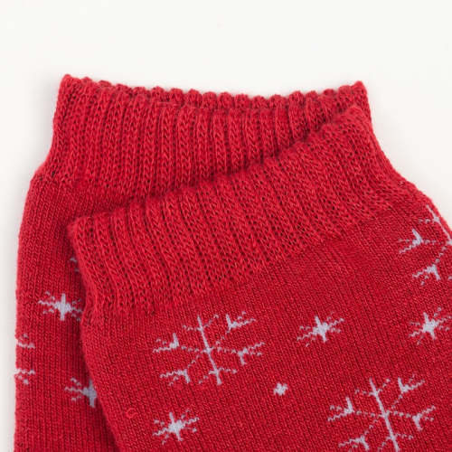 Носки женские махровые «Снежинки», цвет бордовый, размер 23-25