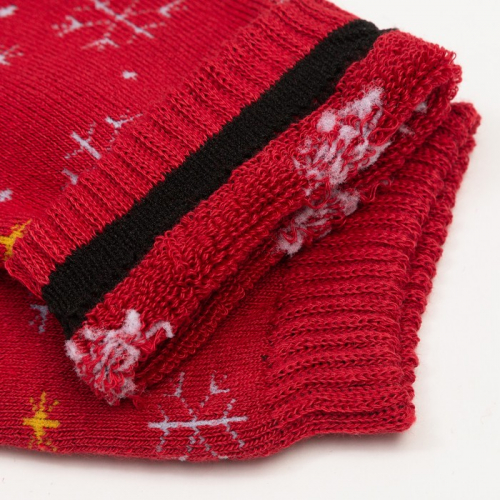 Носки женские махровые «Снежинки», цвет бордовый, размер 23-25