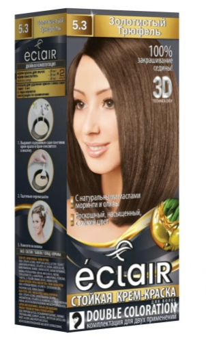 156-163 Крем-краска ЕCLAIR для волос 3D 5.3 Золотистый трюфель