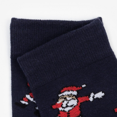 Носки мужские Дед Мороз, цвет тёмно-синий, размер 40-44