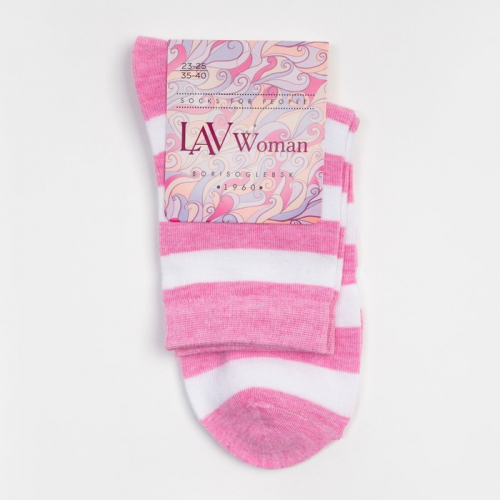 Носки женские, цвет розовый меланж, размер 23-25 см