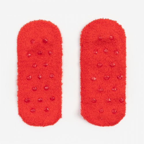 Носки нескользящие, цвет красный/сердечко, размер 36-39