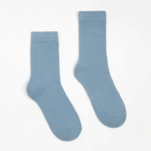 Носки женские шерстяные, цвет голубой, размер 36-40
