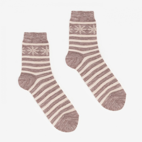 Носки женские шерстяные, цвет капучино, размер 25