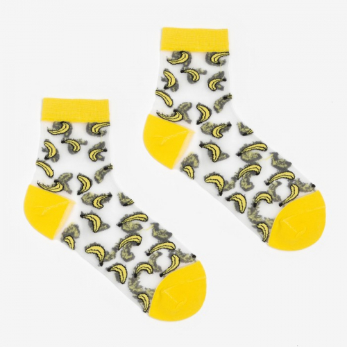 Носки женские «Бананы», цвет жёлтый, размер 23-25