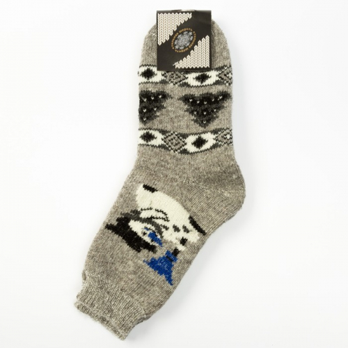 Носки мужские шерстяные «Снеговик», цвет серый, размер 29