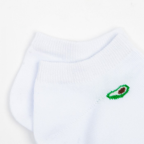 Носки женские «Авокадо», цвет белый, размер 23-25