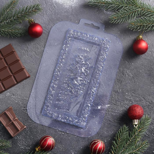 Форма для шоколада и конфет пластиковая «Русская зима», размер готового изделия 17×8,5 см, цвет прозрачный