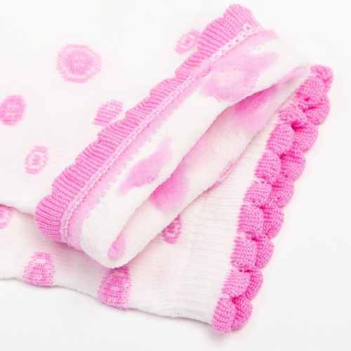 Носки женские, цвет белый/розовый, размер 23-25