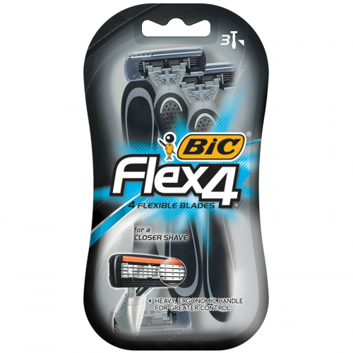 Станок для бритья одноразовый BiC Flex-4 (3шт) блистерная упаковка