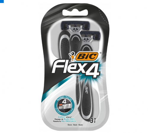 Станок для бритья одноразовый BiC Flex-4 (3шт) блистерная упаковка
