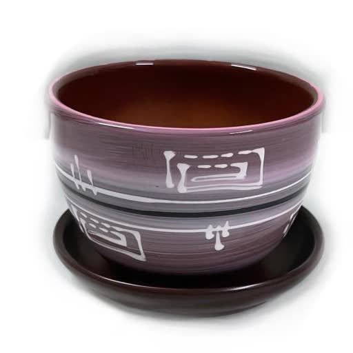 Кашпо Гамма v 0,4 л с подд. керам глазур. ф тюльпан h 11 см d 11 см