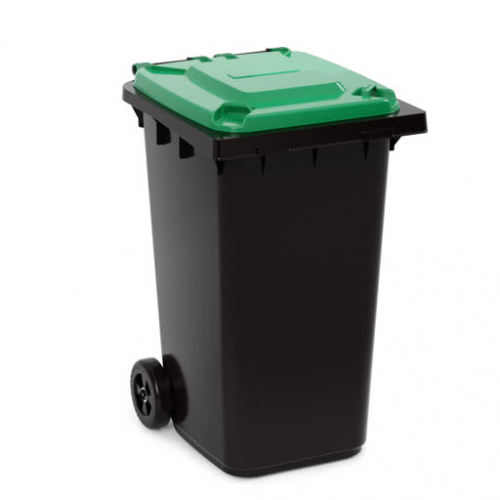 Бак для мусора 240л. на колёсах (черно-зелёный)