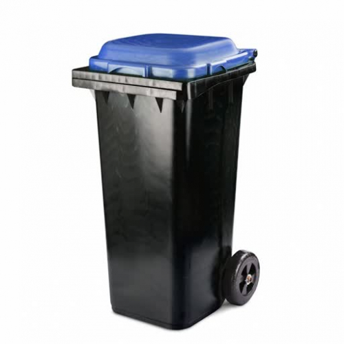 Бак для мусора 120л. на колёсах (черно-синии)