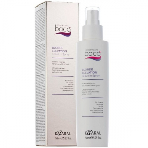 Baco color collection-blonde elevation leave in spray. Несмываемый спрей-блеск для светлых, седых и желтых волос 150мл
