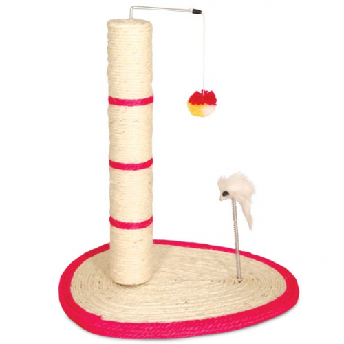 Триол 4306 NT Столб-когтеточка для кошек, на платформе (мышка на пружине, шарик)