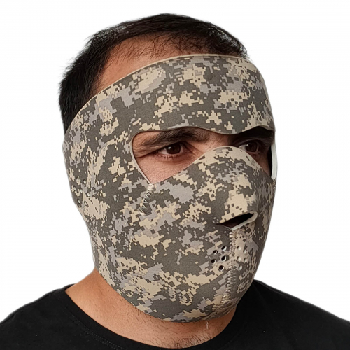 Тактическая полнолицевая маска Skulskinz Acupat - Неопреновая маска обеспечивает защиту от ветра, пыли, камушков, веток. Многоразовая тактическая маска изготовлена в камуфляже Acupat №32
