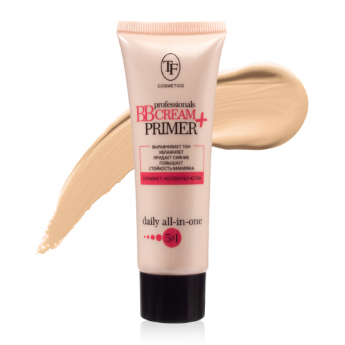 Триумф tf Крем тональный и основа под макияж увлажняющая professional BB Cream+Primer 01 светло-бежевый 06284