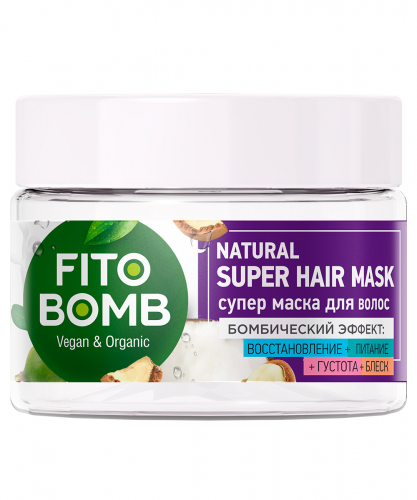 Супер маска для волос FITO-Косметик Восстановление + Питание + Густота + Блеск серии Fito Bomb, 250 мл