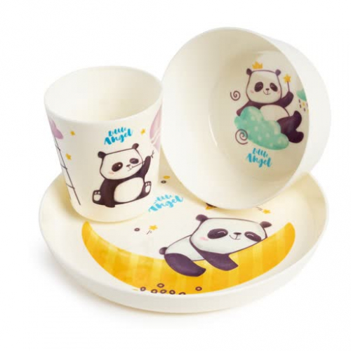 Набор детской посуды Lalababy Play with Me Panda (тарелка, миска, стакан)