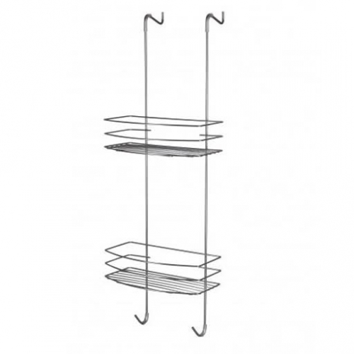 Полка прямоугольная 2-х ярусная для душевой кабины хром