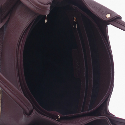 Сумка: Женская кожаная сумка Richet 2535LG 339 Бордовый
