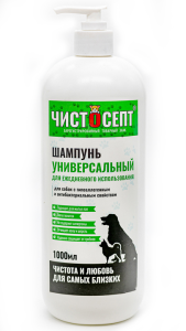 Чистосепт Шампунь универсальный для собак с гипоаллергенным и антибактериальным свойством, (150 мл)