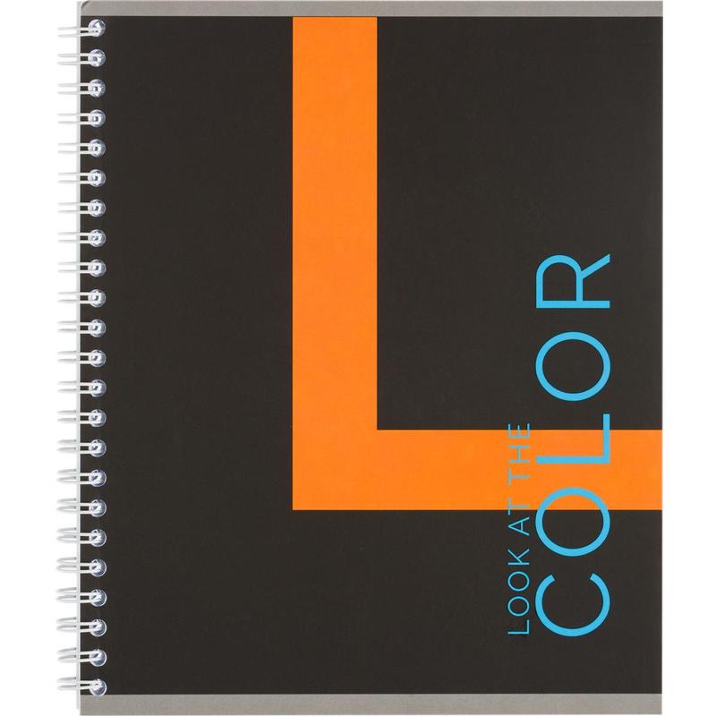 Тетрадь 96 л., №1 School, А5,клетка, гребень COLOR чер/оранж 1546475