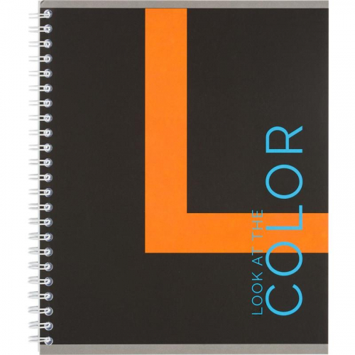 Тетрадь 96 л., №1 School, А5,клетка, гребень COLOR чер/оранж 1546475