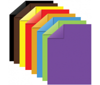 Цветная бумага, А4, 2-сторонняя мелованная (глянцевая), 16 листов 8 цветов, на скобе, ЮНЛАНДИЯ, 200х280 мм, 