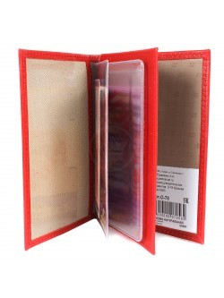 Обложка для авто+паспорт Premier-О-78 натуральная кожа красный ладья (35) 202065